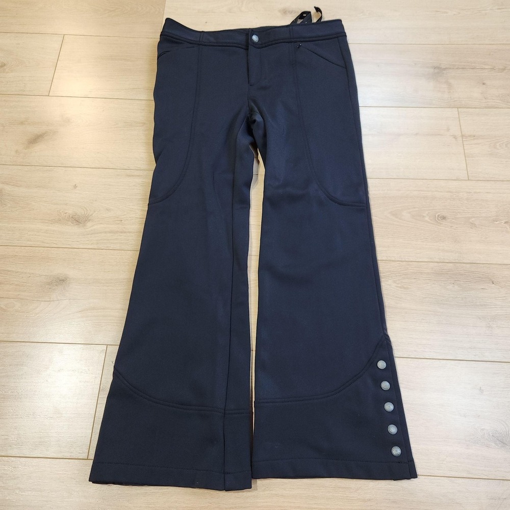 Athleta Snow Cruiser Pants Womens 14 Black Softshell Insulated Flare Stretch Ski